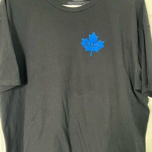5.11 Tactical Canada Men's Black T-Shirt with Blue Leaf Logo